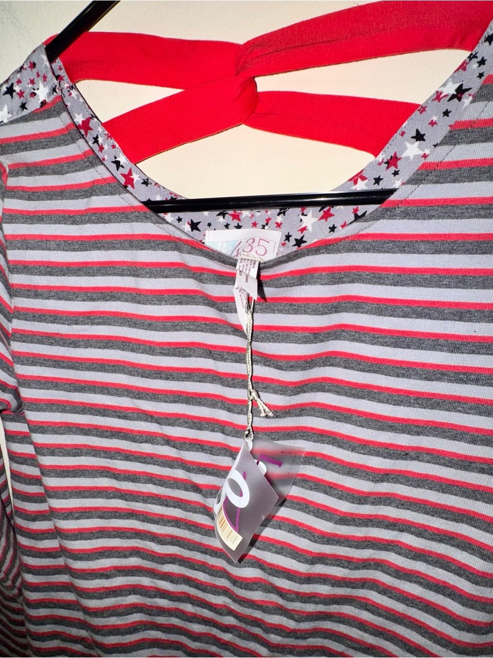 NWT Matilda Jane Land Among the Stars Gray Star and Striped Print Top - Picture 6 of 9
